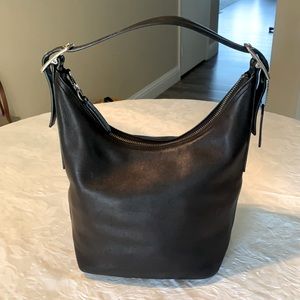 Coach Black Leather Shoulder Hobo Bag